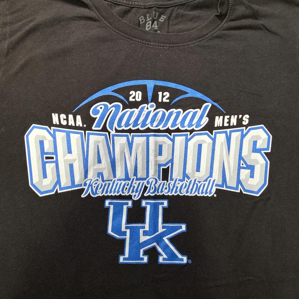 Kentucky Wildcats Shirt Womens XL Black NCAA 2012 Basketball Champions Blue 84